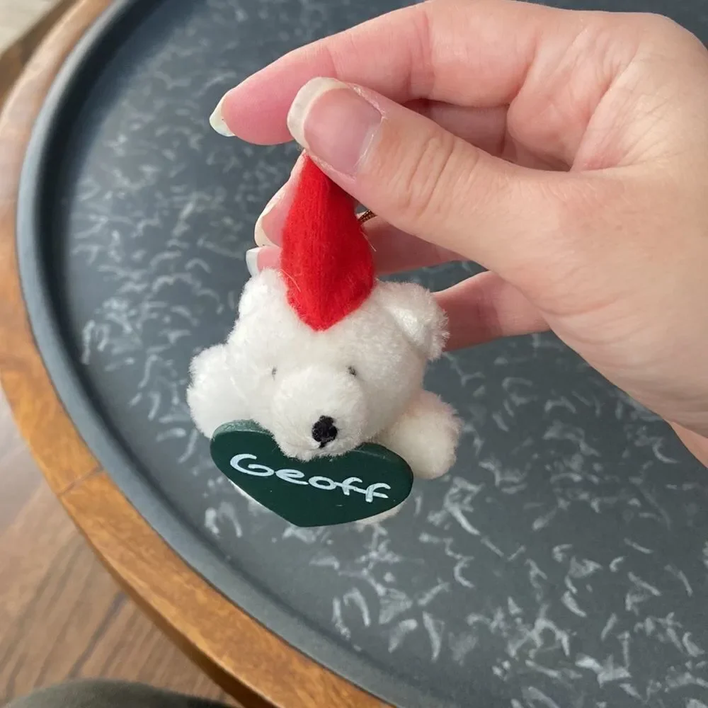 🍭6/$30 Geoff Teddy Bear Heart Christmas Ornament